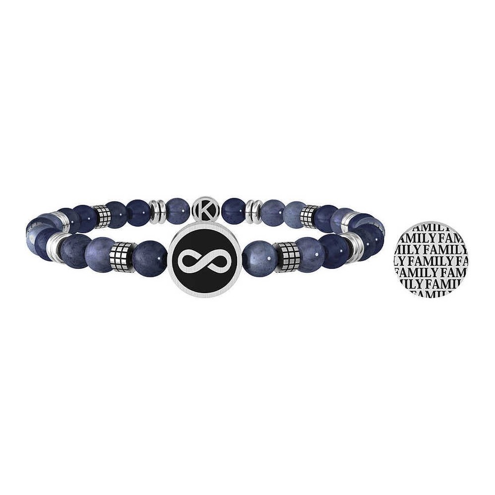 Bracciale Kidult in acciaio e pietra Dumortierite Family 732069 [351de85f]