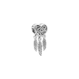 Charm Pendente Pandora Acchiappa Sogni Tre Piume e Cuore 799107c00  [a620061b]