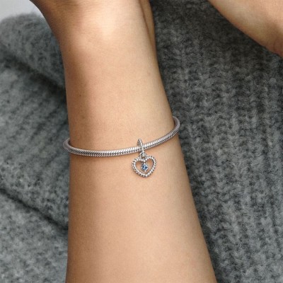 Charm Pandora Pendente Cuore Azzurro Marzo 798854C01 [fb7ed260]