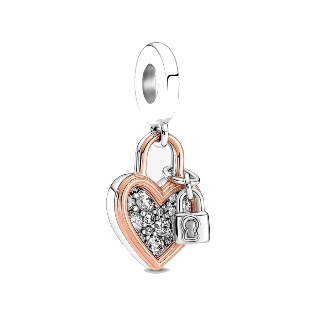 Charm Lucchetto e cuore Rosè Gold [b7a63ee5]
