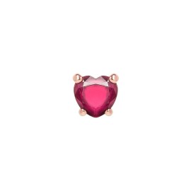 Monorecchino Dodo 100%Amore oro rosa 9kt e rubino sintetico DHC3000-HEART-SR09R [3571f799]