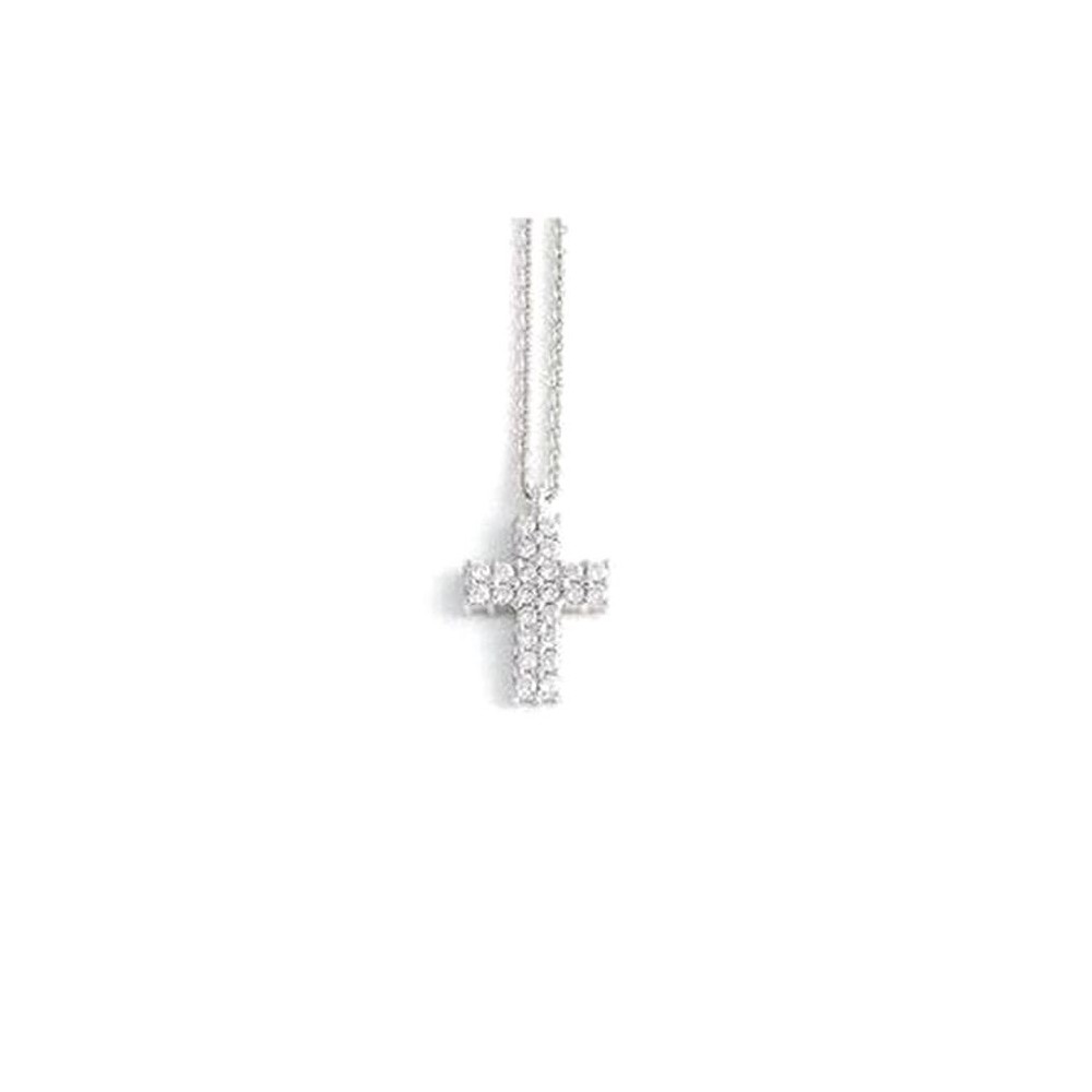 Girocollo Crivelli Croce in oro bianco con diamanti 61780792 [ba038e22]