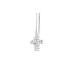 Girocollo Crivelli Croce in oro bianco con diamanti 61780792 [ba038e22]