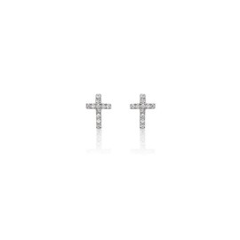 Orecchini Crivelli Croce in oro bianco con diamanti 97443807 [8256d22f]