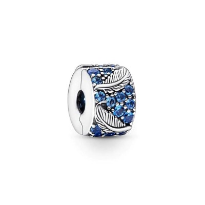 Charm Clip Pandora Moments con piume e pavè 792552C01 [d28ba191]