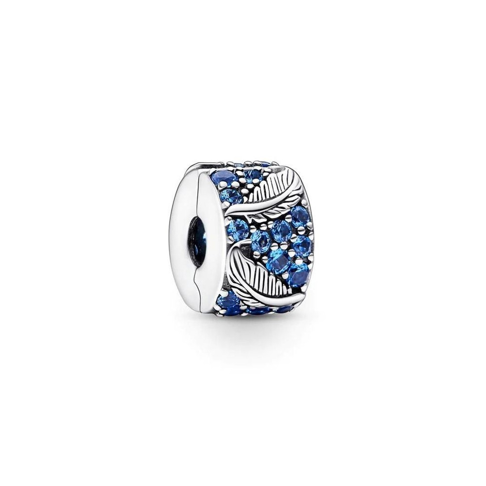 Charm Clip Pandora Moments con piume e pavè 792552C01 [d28ba191]