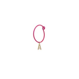 Mono orecchino Rue des mille con iniziale oro giallo 18 kt e vernice fucsia 18K-ORV 05 [57bedc0b]