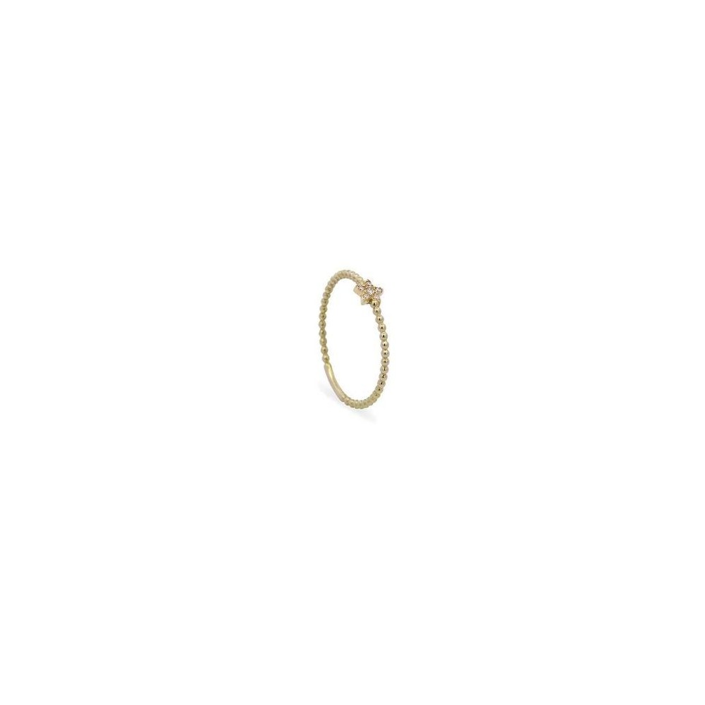 Anello Rue des mille con stella in oro giallo 18kt e dimanati 0,035ct 18K-AND 03 [ab9ef089]
