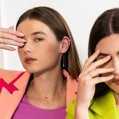 Anello Rue des mille con stella in oro giallo 18kt e dimanati 0,035ct 18K-AND 03 [c5a57280]