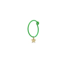 Mono Orecchino Rue des mille a cerchio con stella oro giallo 18 kt e vernice verde fluo 18K-ORV 07 [e62f7007]