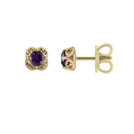 Orecchini Gucci Interlocking in oro giallo con ametista YBD662427003 [a1393a07]
