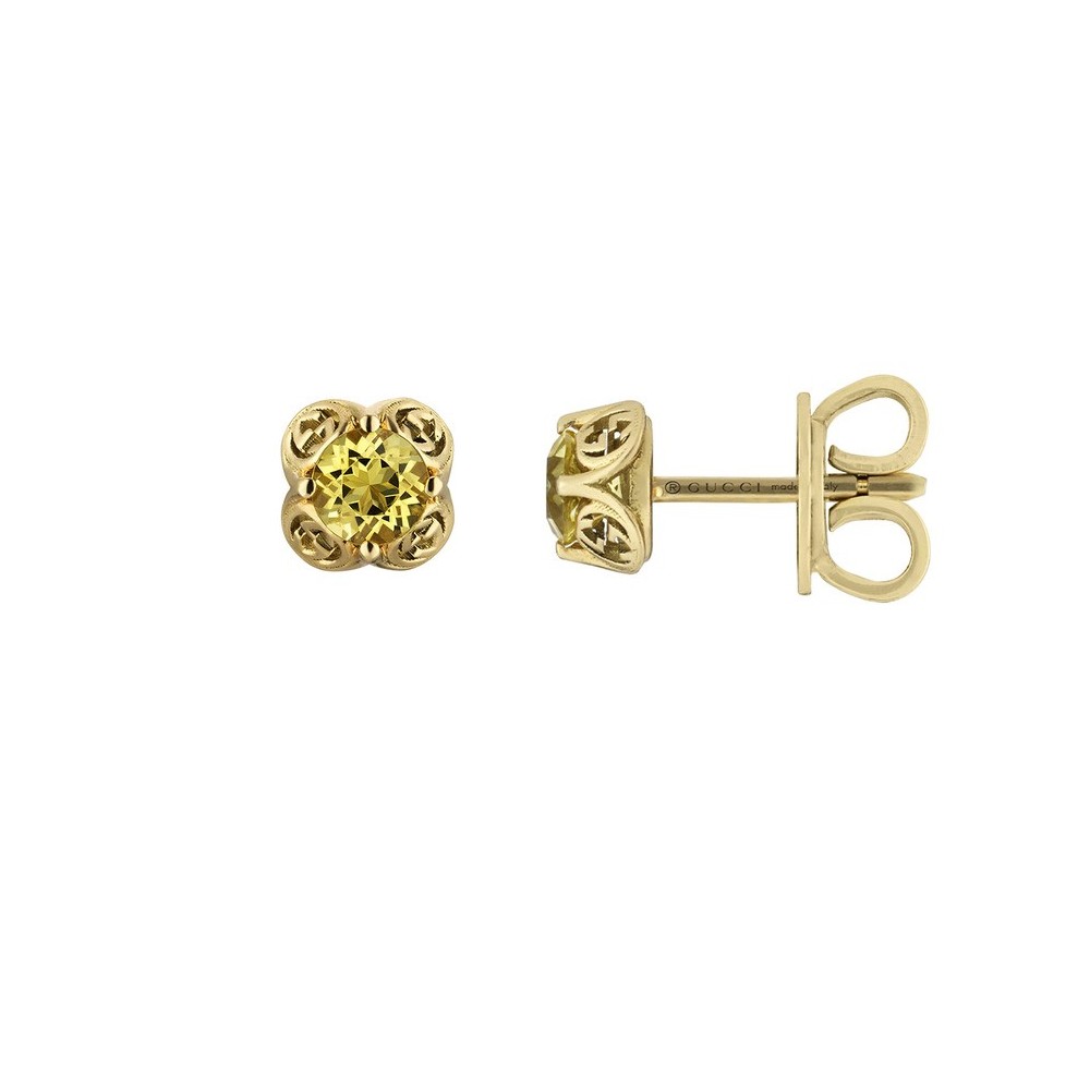 Orecchini Gucci Interlocking con berillo giallo YBD662427002 [28cc5305]