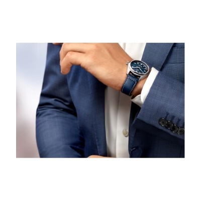 Orologio Longines Spirit Chrono in pelle blu 40mm L38204930 [3a3e2c2f]