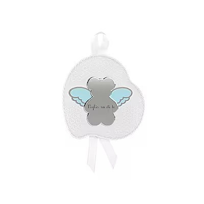 Capoculla Nanan a cuore con orsetto azzurro in argento NCA0003 [afcb4d7c]