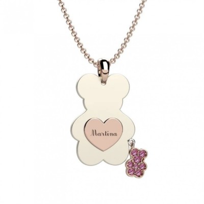 Collana Nanan Orso in ceramica oro rosa 9kt NGIO0014 [ab65a92f]
