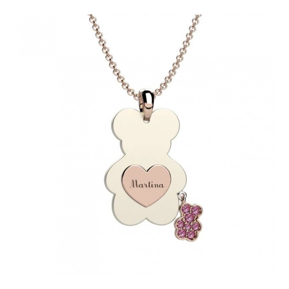 Collana Nanan Orso in ceramica oro rosa 9kt NGIO0014 [ab65a92f]