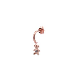 Mono orecchino Rue des mille a cerchio con orso chicco in argento rosato ORZ-CERC ORS [34d5f77a]