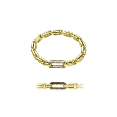 Bracciale Chimento con maglia in oro giallo 18ct e dimanti bianchi e neri 1B09481NB1170 [e5a3b584]