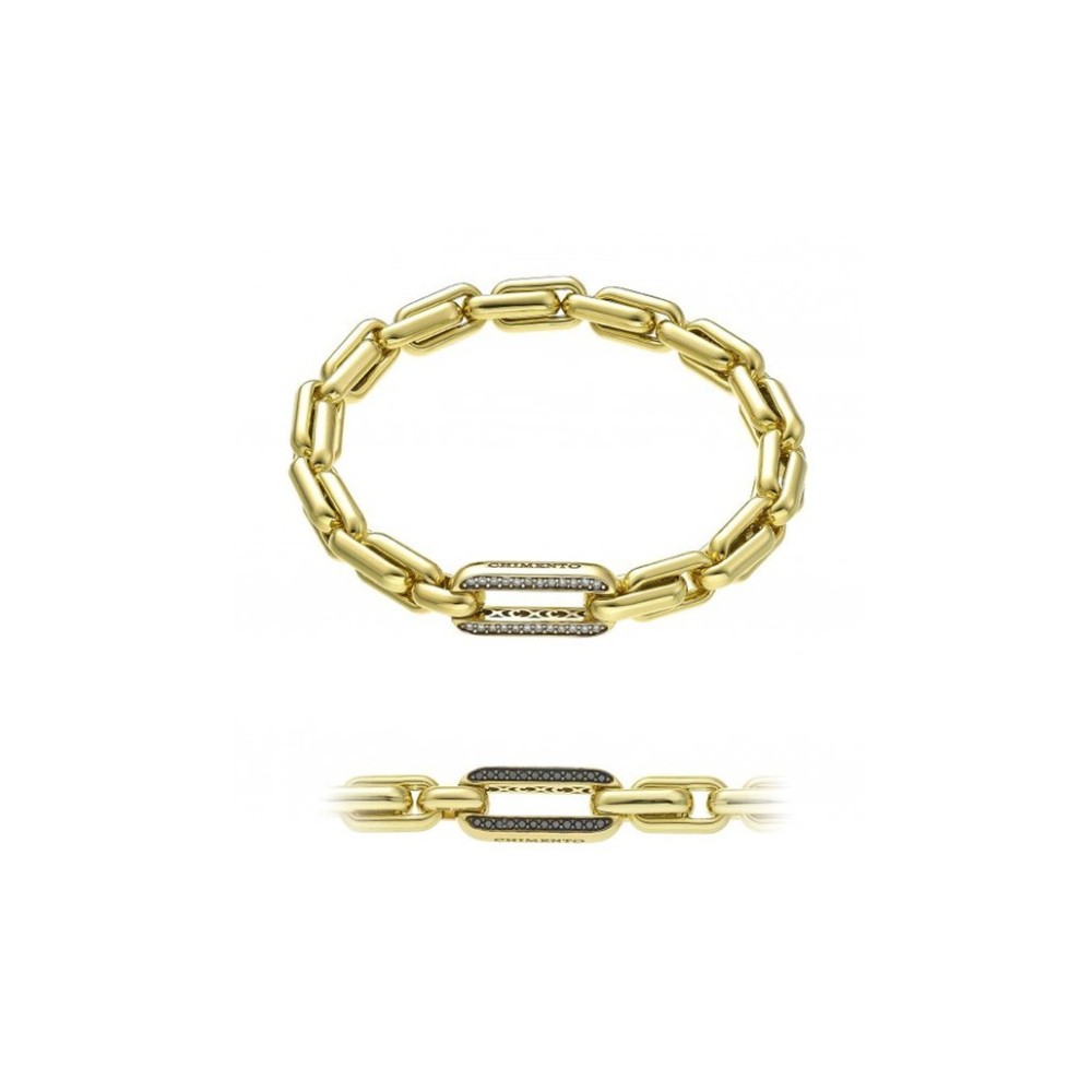 Bracciale Chimento con maglia in oro giallo 18ct e dimanti bianchi e neri 1B09481NB1170 [e5a3b584]