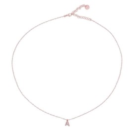 Girocollo Rue des mille con iniziali in argento rosato e zirconi GRZ-011 INIZ [9e236996]