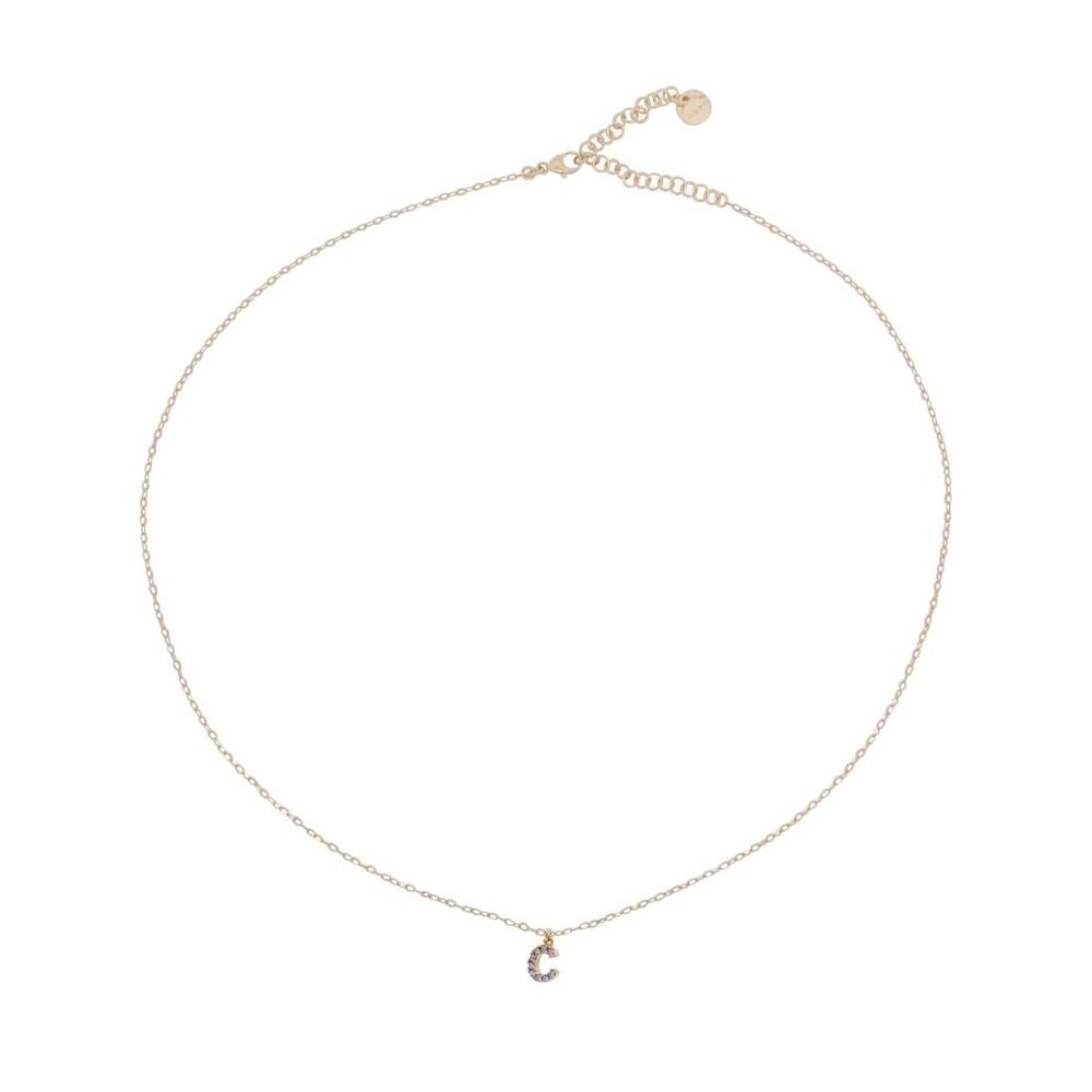 Girocollo Rue des mille iniziale in argento dorato e zirconi GRZ-011 INIZ AU [17d60094]