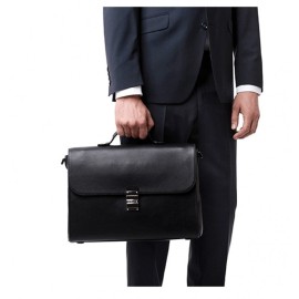 Borsa Montblanc con tracolla in pelle nera 114451 [8442d2ea]