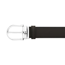 Cintura reversibile in pelle nera/marrone 35 mm con fibbia a ferro di cavallo 128783 [c3095db9]