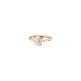 Anello Dodo con fiore oro rosa 9kt smalto madreperla e diamanti bianchi dac3004-flows-ebb9r [d619c5da]
