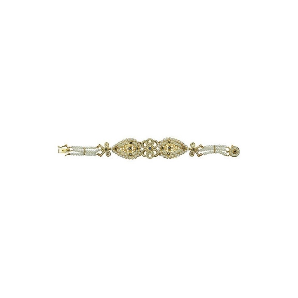 Bracciale in oro, microperle e zaffiri blu [56be6ac7]