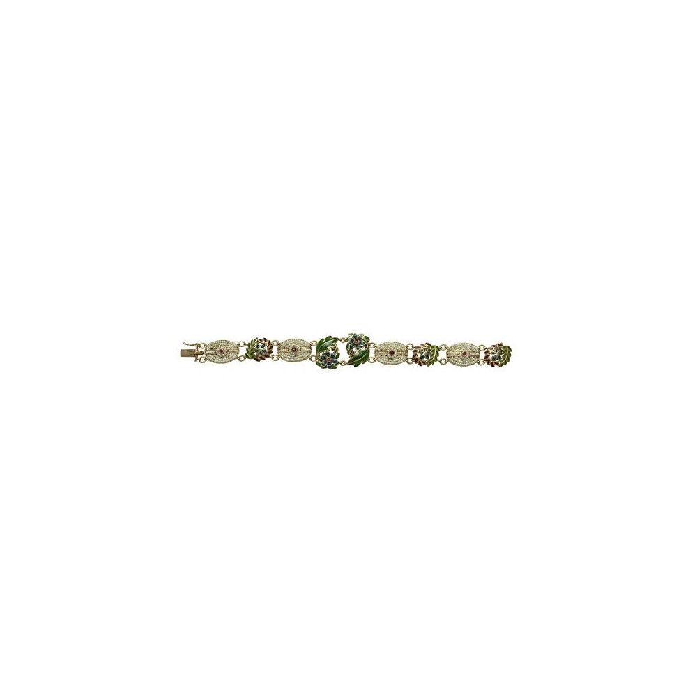 Bracciale Motivi Floreali in oro e microperle [f6183fd9]