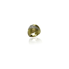 Anello a Fascia in oro bicolore e pavè di diamanti [3b7c4e21]