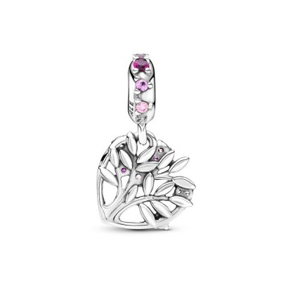 Charm Pendente Pandora Cuore Rosa Albero della Famiglia [da857830]