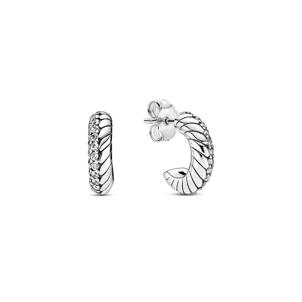 Orecchini Pandora Cerchio Maglia Snake Pavè [538a431d]