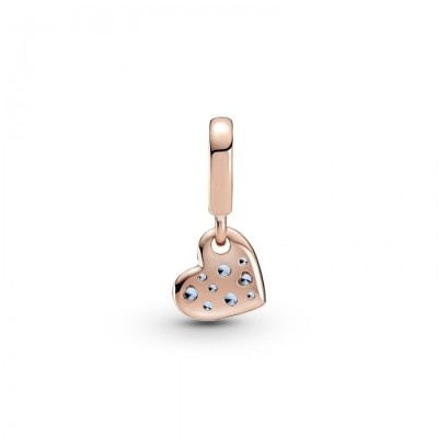 Charm Pandora Moments Cuore Obliquo Azzurro [1f6946f4]