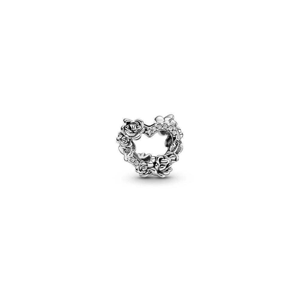 Charm Pandora Cuore Aperto e Rose   Argento Zirconi Donna [3680841a]