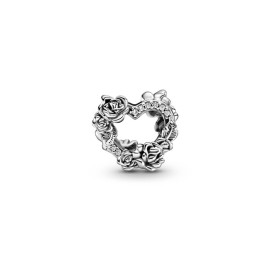 Charm Pandora Cuore Aperto e Rose   Argento Zirconi Donna [3680841a]