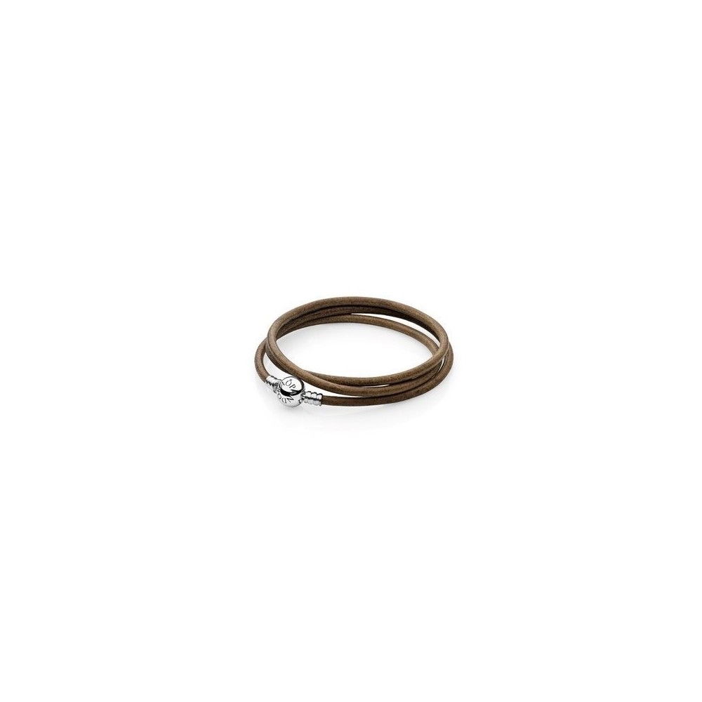 Bracciale Triplo Giro Cuoio e Argento [bdabc493]