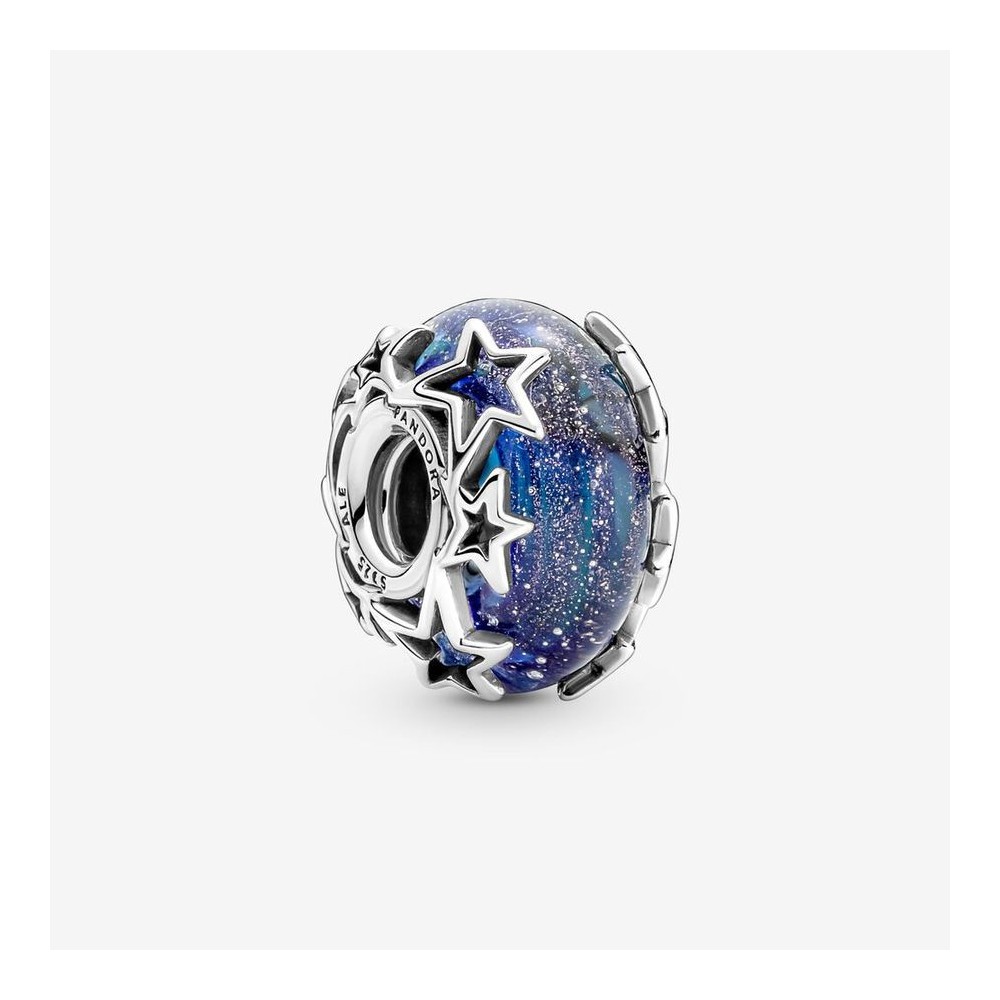 Charm Vetro Di Murano Blu con stelle [ae22c5ff]