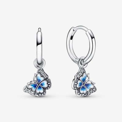 Orecchini Cerchio con Farfalla Blu [eb178b90]