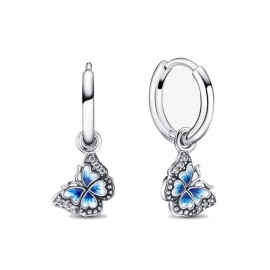 Orecchini Cerchio con Farfalla Blu [d6495a04]
