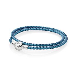Bracciale doppio giro in pelle Blu [53b7d6b1]