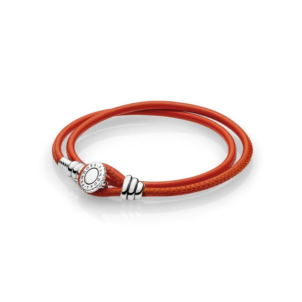 Bracciale doppio giro pelle arancio [c8a96cb7]