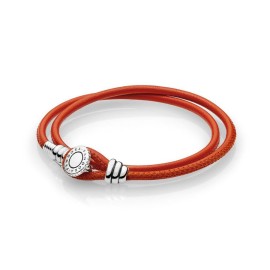 Bracciale doppio giro pelle arancio [c8a96cb7]