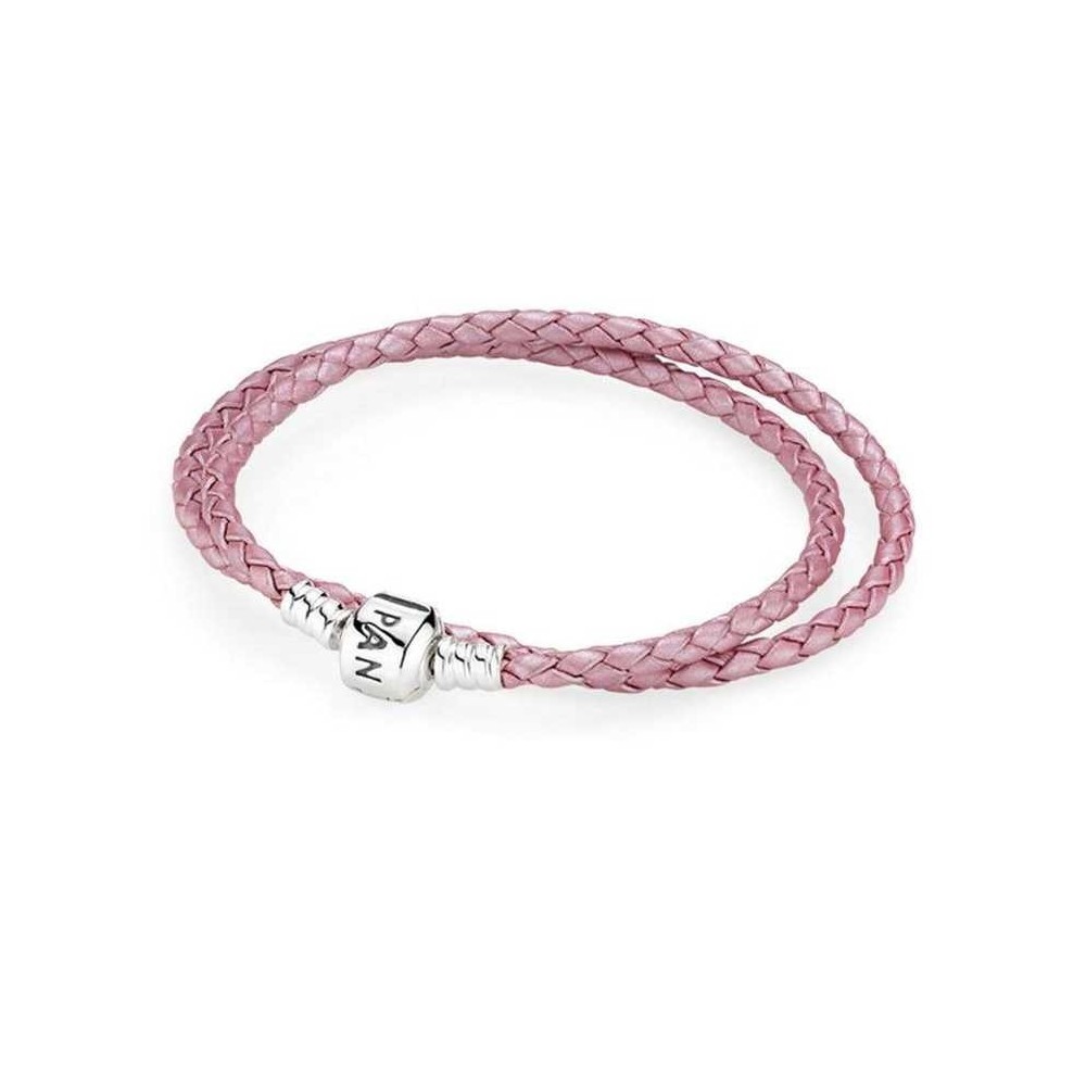 Bracciale doppio giro cordino rosa [415c05b5]
