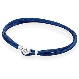 Bracciale tessuto blu chius cuore [e42dbb6d]