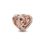 charm cuori intrecciate con pietre [d008a289]