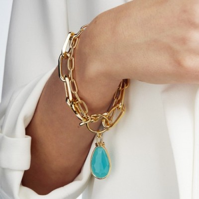Bracciale di catena 2039 con cristallo turchese [06d35064]