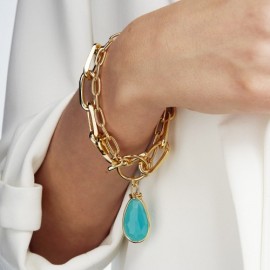 Bracciale di catena 2039 con cristallo turchese [dff51369]