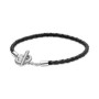 Bracciale in Pelle Nera con Chiusura a T [0f9b2894]