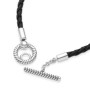 Bracciale in Pelle Nera con Chiusura a T [d6bd6b99]
